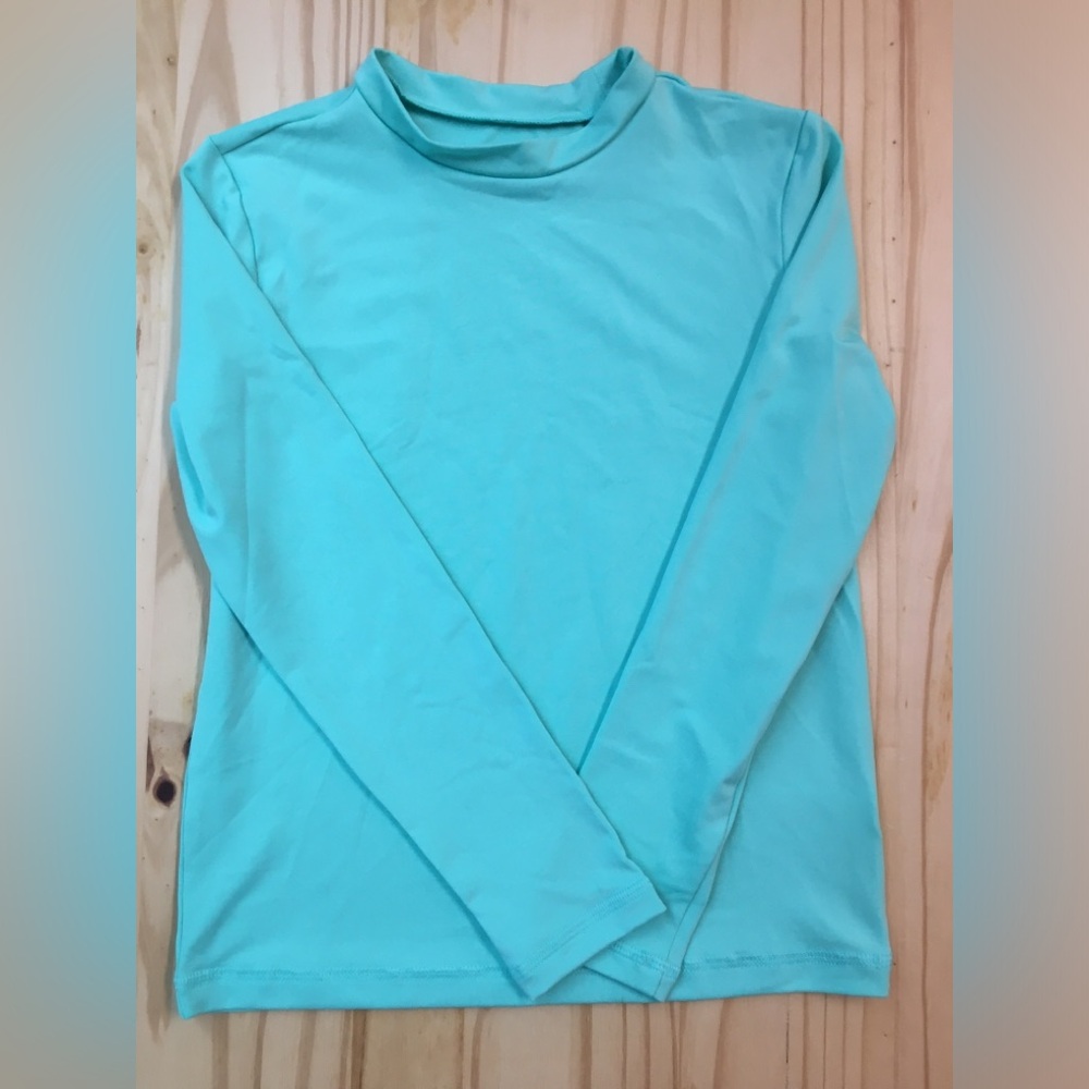 Boys Cat And Jack Sun Shirt Light Blue Sz 6/7 Long Sleeve Crew Neck Top- Aqua